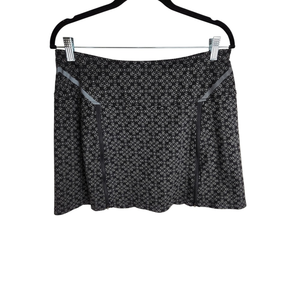 Title Nine Skirt Women M Black Gray Down Low Velo Geometric Athletic